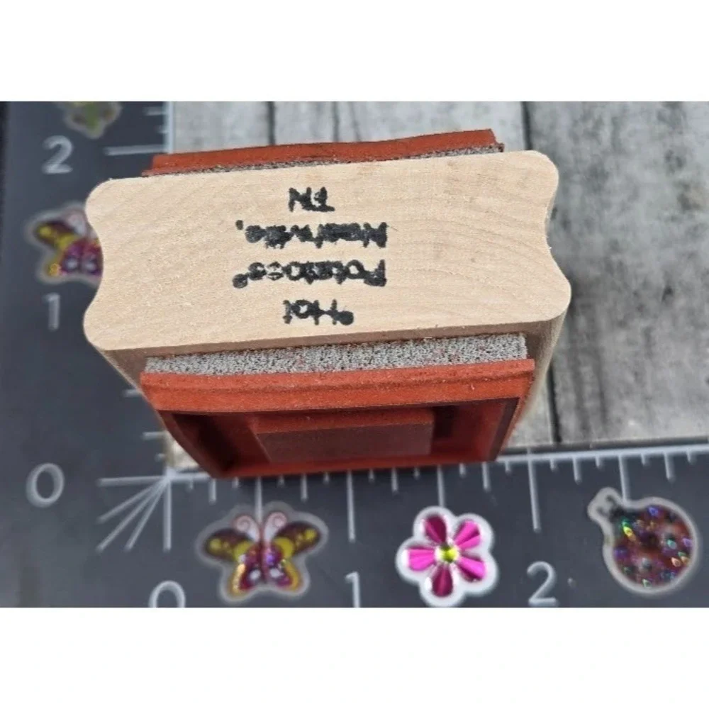 Hot Potatoes Double Sided Frame Box Rubber Stamp Wood #B97